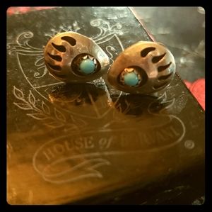 Turquoise Bear Paw Earrings